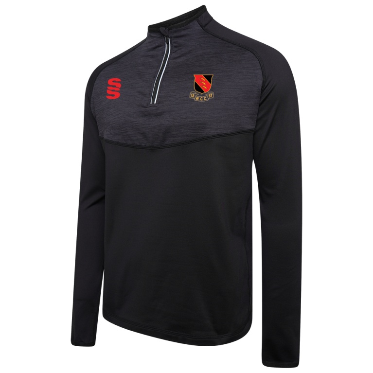 WICKFORD CC - Juniors - 1/4 Zip Dual Performance Top :  Black