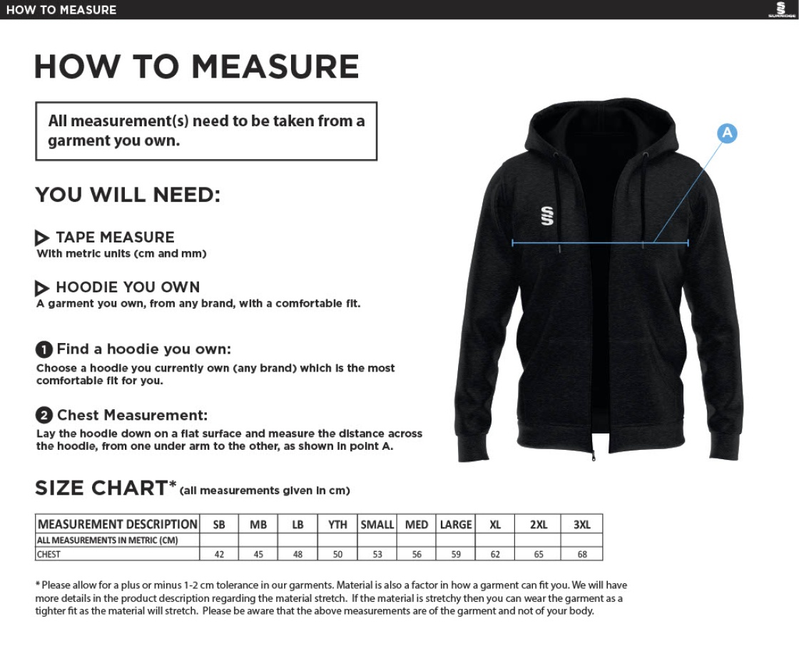 WICKFORD CC Dual Full Zip Hoody : Black - Size Guide